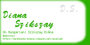diana szikszay business card